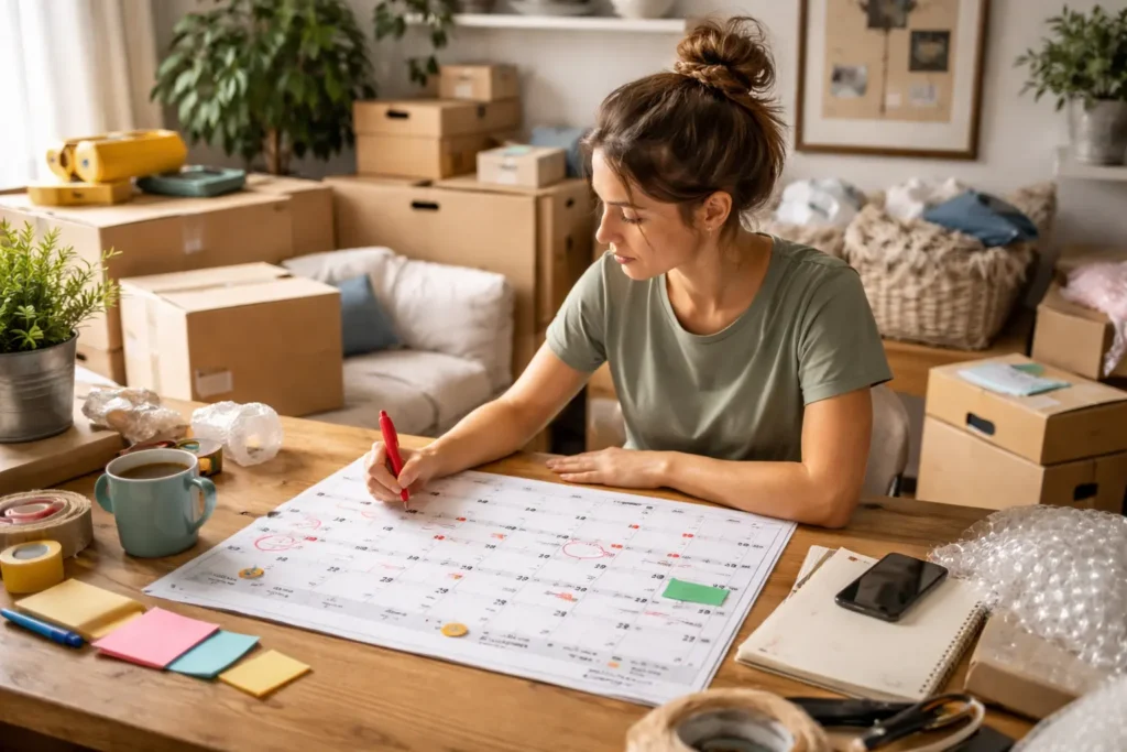 Student planning her move abroad